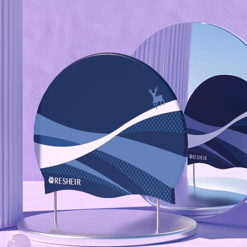 Fashion Silicone Swimming Cap for Women Comfortable Waterproof Swim Cap Adults Bath Cap