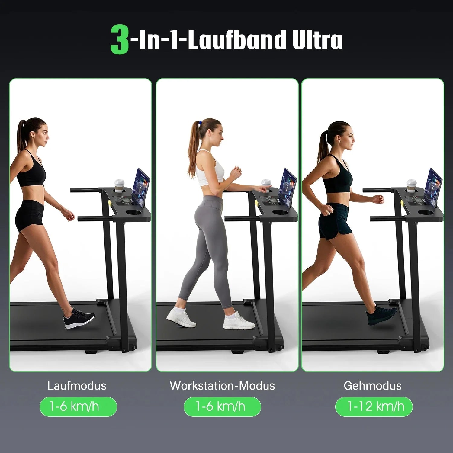 Treadmill Walking Pad for Home 3In1 Folding under Desk Treadmill 2.5HP Smart Walking Treadmill with APP & LED Display