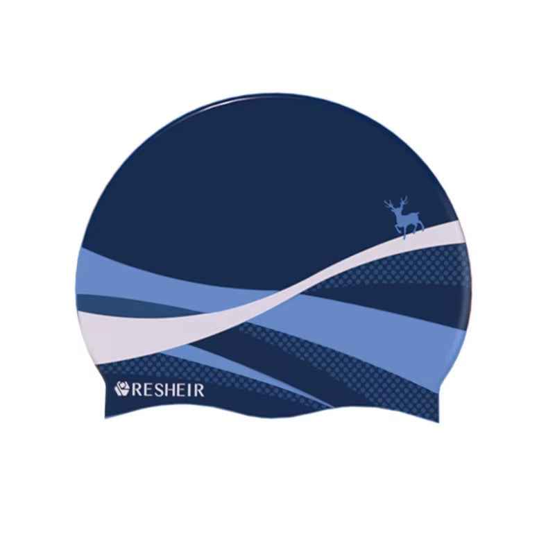 Fashion Silicone Swimming Cap for Women Comfortable Waterproof Swim Cap Adults Bath Cap