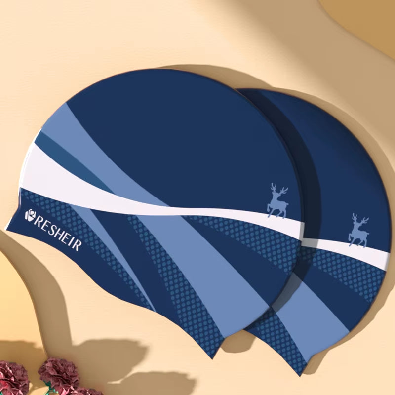 Fashion Silicone Swimming Cap for Women Comfortable Waterproof Swim Cap Adults Bath Cap