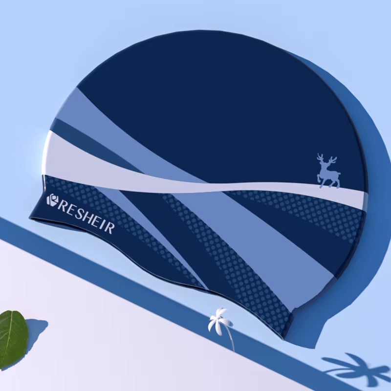 Fashion Silicone Swimming Cap for Women Comfortable Waterproof Swim Cap Adults Bath Cap