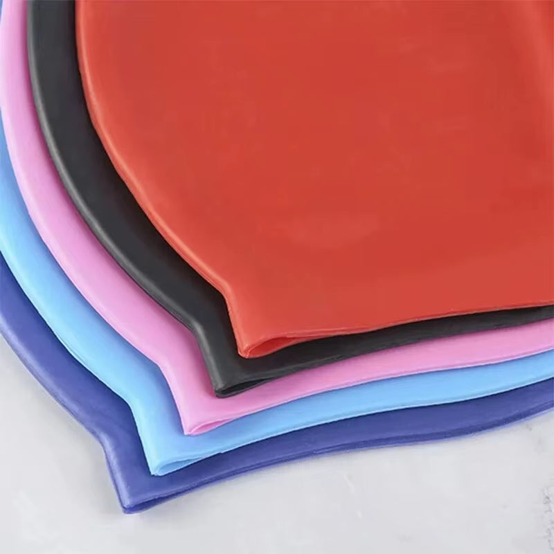 No Fog Head Silicone High-Quality Swimming Cap for Adults Children Waterproof Silicone Swimming Cap Waterproof Ear Protectors